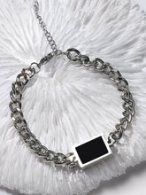 The Block Link Bracelet - Metallic Silver